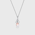 Oval cut Natural Opal Pendant Necklace with Diamonds Christmas tree