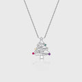 Christmas Tree  Pendant Necklace with Mix stones