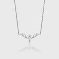 Pear cut Moissanite Pendant Necklace with Moissanite or Diamonds
