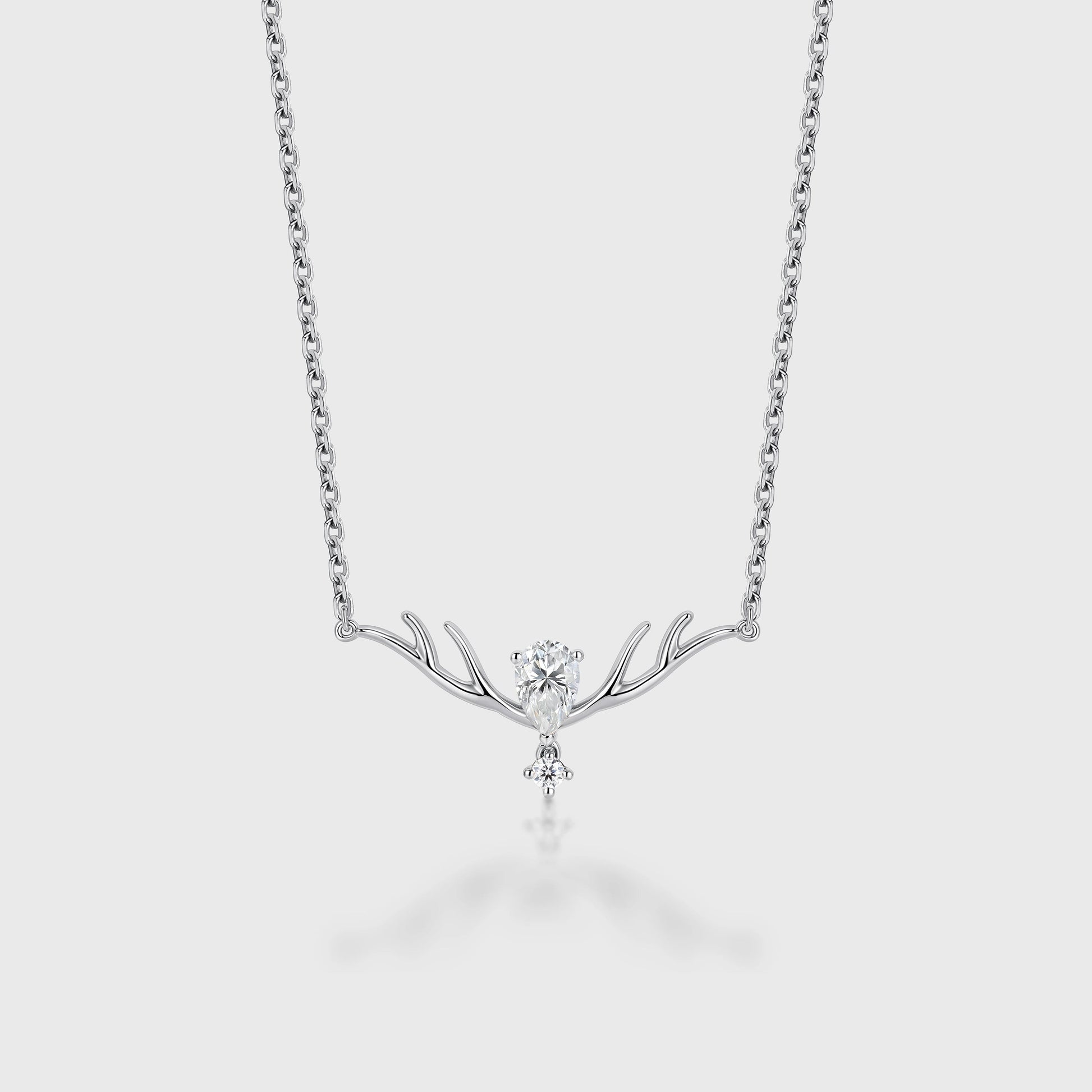 Pear cut Moissanite Pendant Necklace with Moissanite or Diamonds