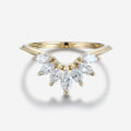 Marquise cut Moissanite Curved Wedding Band