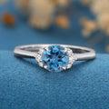 Round cut London Blue Topaz Engagement ring