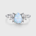 Pear cut Opal Cluster Engagement ring