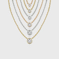 1.0Carat Round Cut Lab grown Diamond Pendant Necklace