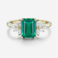 1.7Ctw  Emerald cut Lab Emerald Engagement Ring