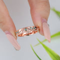 Luxury Men's Moss Agate Engagement Band - Solid gold men ring