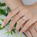 Nature Inspired Moissanite Couple Rings | D Color VVS1 | Rose Gold Leaf Wedding Bridal Set