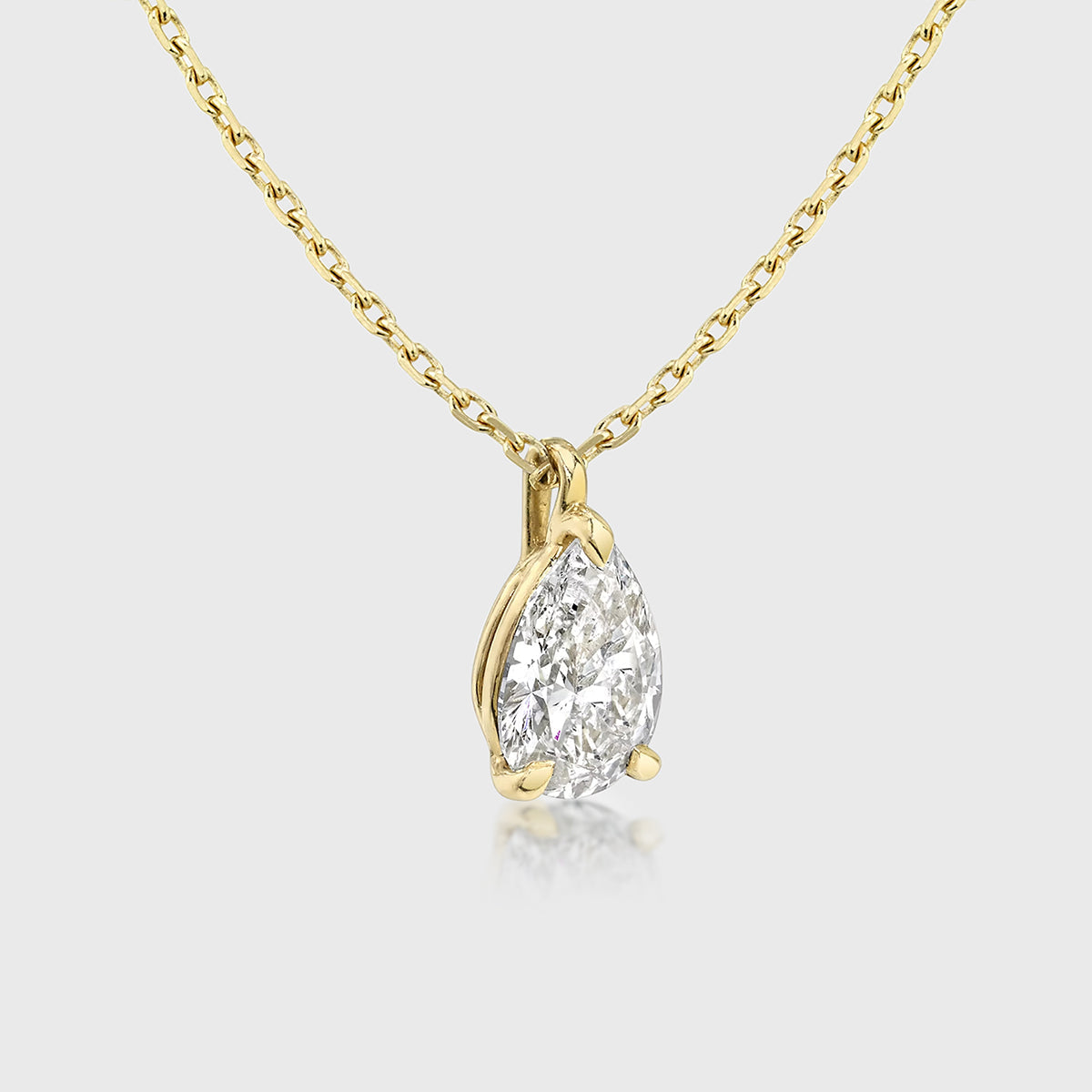 1.0Carat Pear Cut Lab grown diamond Pendant Necklace