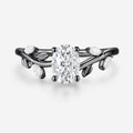 1.5 Carat Vintage Oval cut Moissanite leaf Engagement Ring