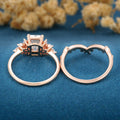 Emerald cut Lab Grown Diamond Wedding bridal set