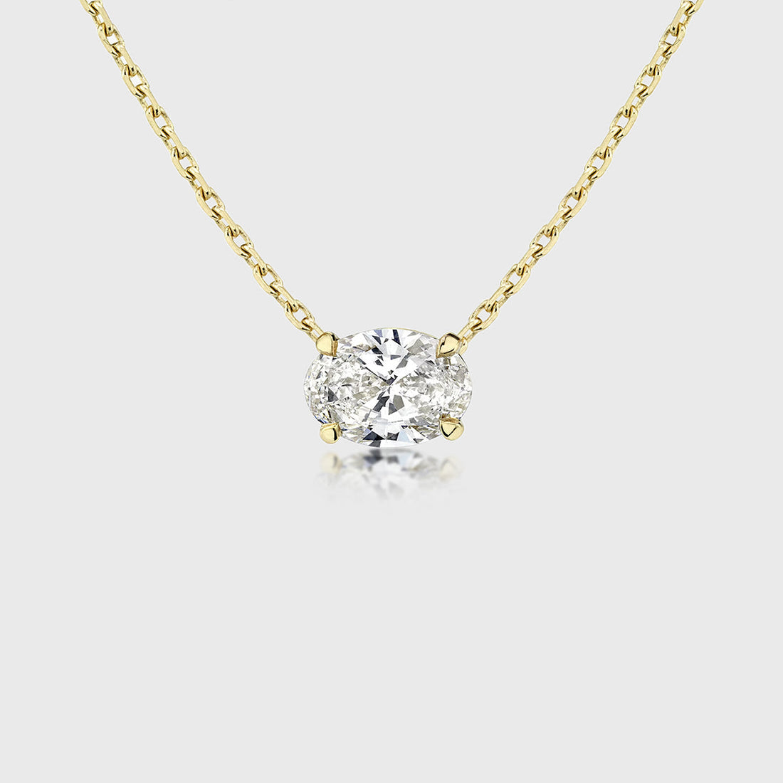 1.0Carat Oval Cut Lab grown diamond Pendant Necklace
