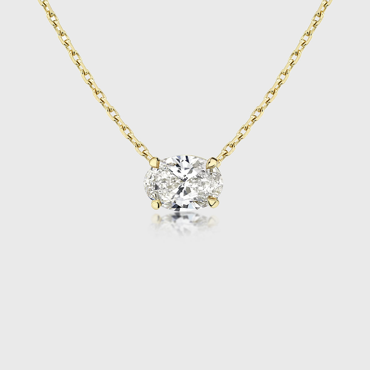 1.0Carat Oval Cut Lab grown diamond Pendant Necklace