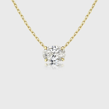 1.0Carat Oval Cut Lab grown diamond Pendant Necklace