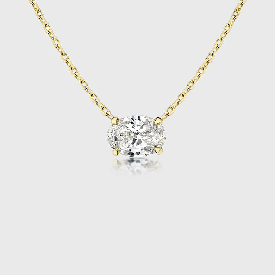 1.0Carat Oval Cut Lab grown diamond Pendant Necklace