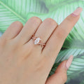 Nature Inspired Marquise cut Moissanite Leaf Gold Engagement Ring