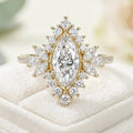 1.0CT~5.0CT Marquise cut Lab grown Diamond Halo Engagement Ring