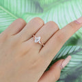 Nature Inspired Marquise cut Moissanite Leaf Gold Engagement Ring