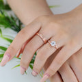 Nature Inspired Moissanite Couple Rings | D Color VVS1 | Rose Gold Leaf Wedding Bridal Set