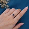 Kite cut Lab Alexandrite Solid Gold Engagement Ring