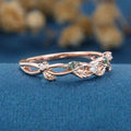 Baguette Moss Agate Matching Moissanite | Diamond Half Eternity Wedding Band (Copy)
