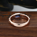 Unique Emerald cut Lab Sapphire Mens Wedding Band Promise Rings For Men