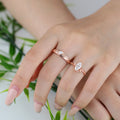 Nature Inspired Moissanite Couple Rings | D Color VVS1 | Rose Gold Leaf Wedding Bridal Set (Copy)