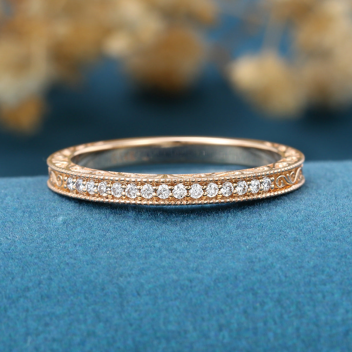 Round cut Moissanite | Diamonds Full Eternity Wedding Band