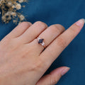Lozenge cut Lab Alexandrite Solid Gold Engagement Ring
