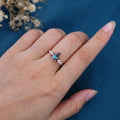 Kite cut Lab Alexandrite Solid Gold Engagement Ring