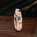 Luxury Men's Moss Agate Engagement Band - Solid gold men ring