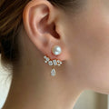 Multi Shape Lab grown Diamonds Antique Cluster Earrings Set