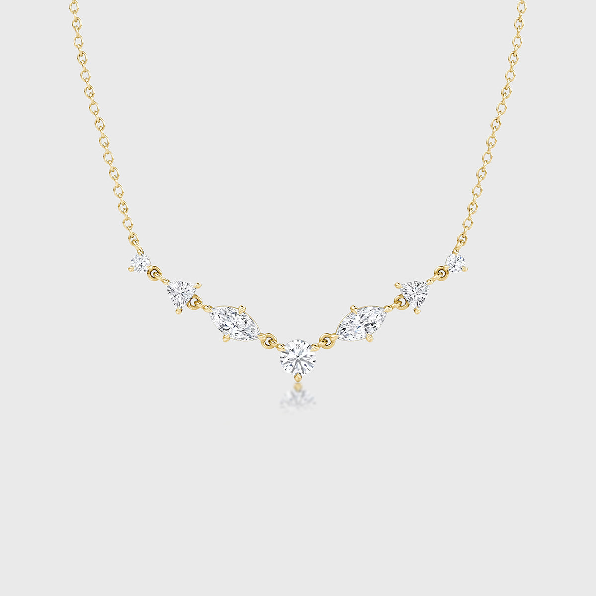 Seven graduated Lab grown Diamonds Pendant Necklace
