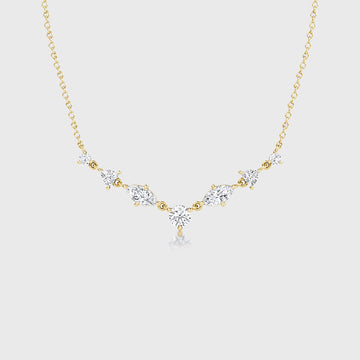 Seven graduated Lab grown Diamonds Pendant Necklace