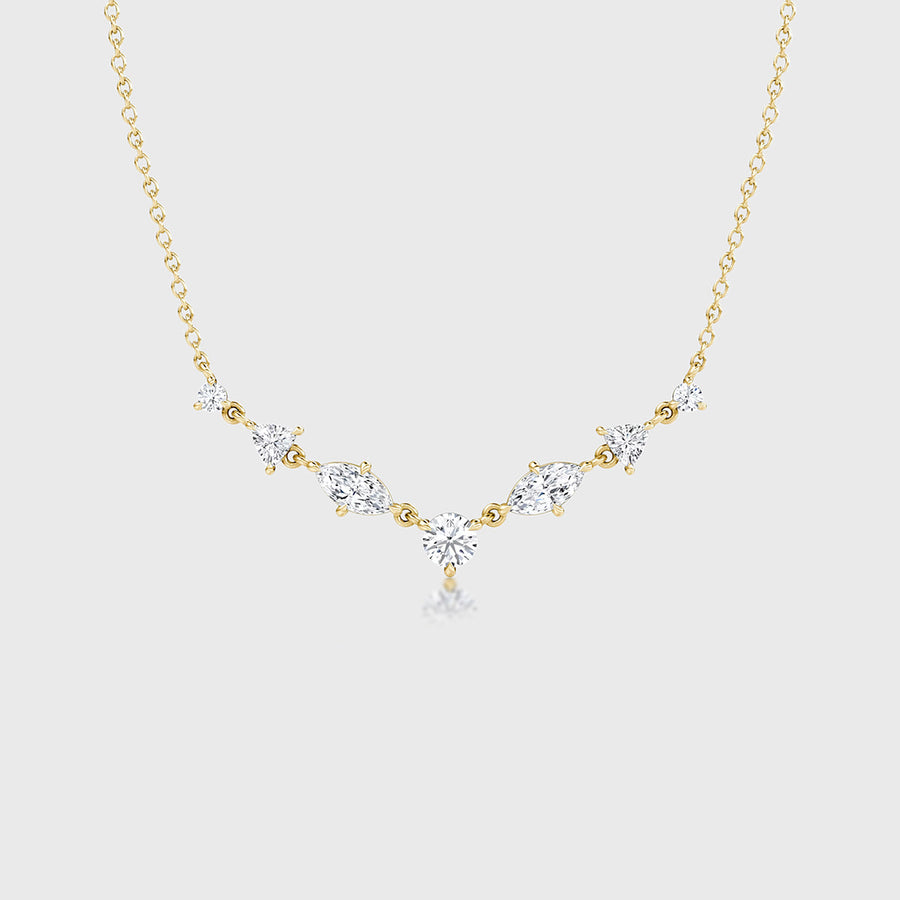 Seven graduated Lab grown Diamonds Pendant Necklace