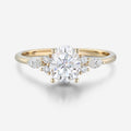 Oval cut Moissantie Cluster Engagement ring