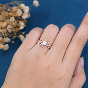 Round cut Moonstone Match Opal | Moonstone Engagement Ring