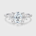 Oval cut Moissanite Cluster | Half Eternity Engagement ring