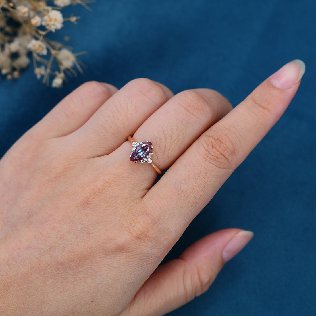 1.2Carat Marquise Cut Alexandrite Engagement Ring (Copy)