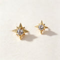 Round cut Lab grown Diamonds Star Drop Earrings Set
