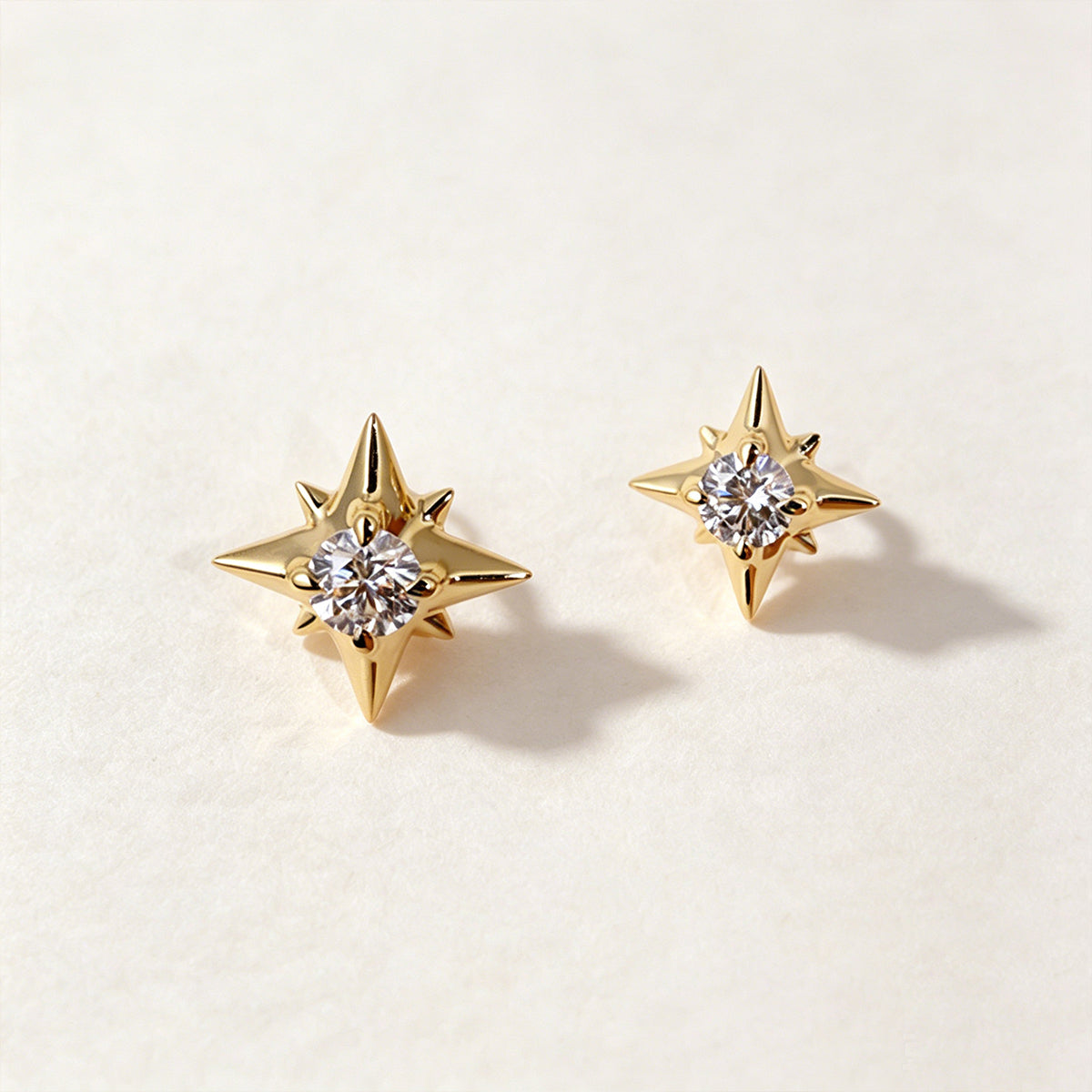 Round cut Lab grown Diamonds Star Drop Earrings Set