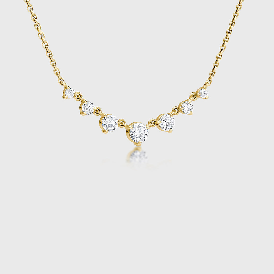 Seven graduated Lab grown Diamonds Pendant Necklace