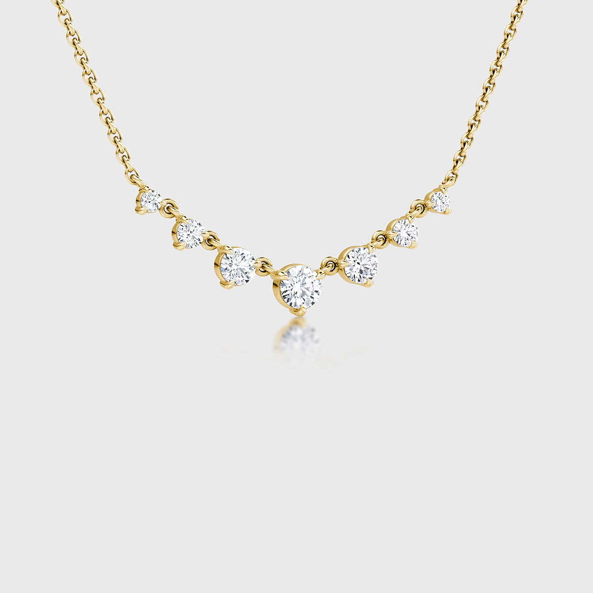 Seven graduated Lab grown Diamonds Pendant Necklace