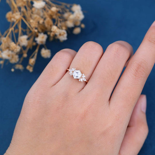 Hexagon cut Moissanite | Diamond Engagement ring