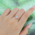 Nature Inspired Oval cut Moissanite Leaf Gold Engagement Ring