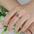 Long Hexagon cut Moss Agate Damonds Leaf Gold Engagement Ring