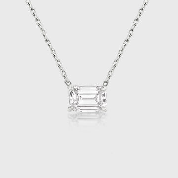 1.0 Carat  Emerald cut Lab grown diamond Pendant Necklace