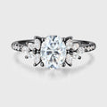 Oval cut Moissanite Cluster | Half Eternity Engagement ring