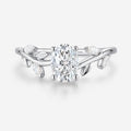 1.5 Carat Vintage Oval cut Moissanite leaf Engagement Ring