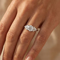 1.0CT~5.0CT Round cut Lab Grown Diamond Cluster Engagement Ring