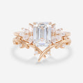Emerald cut Lab Grown Diamond Wedding bridal set